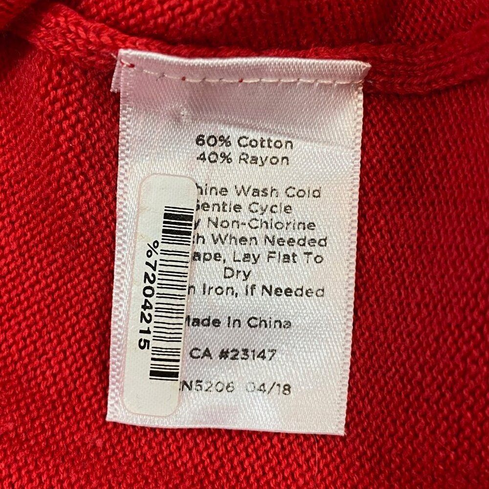 Talbots Womens Button Up Cardigan Sweater | XLP | Red | Granny Holidays - Picture 4 of 10